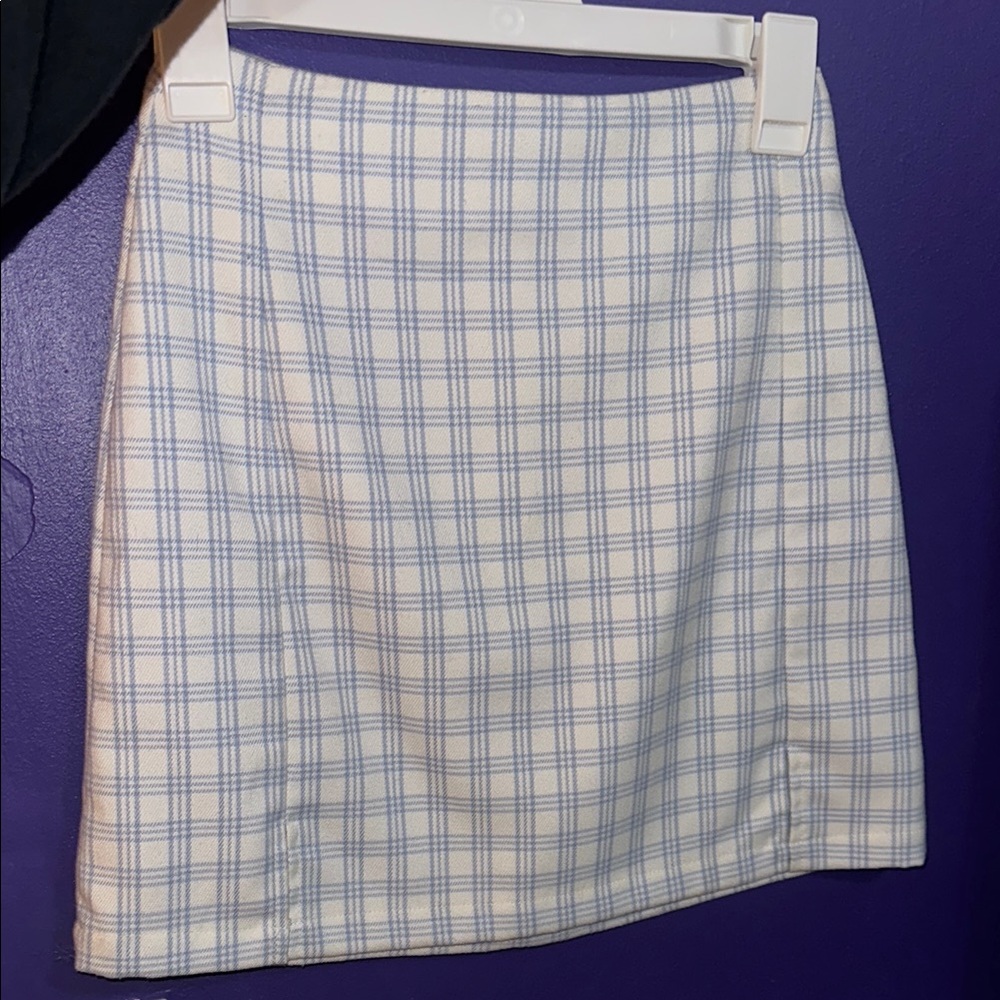 John Galt Plaid Blue and White Women's Skirt